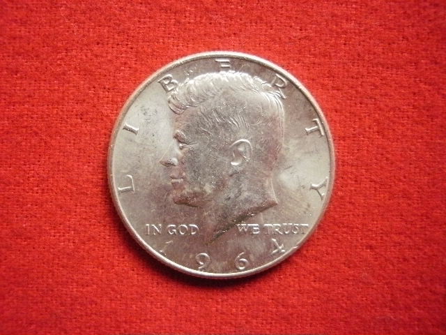※世界の銀貨 UNITED STATES (KENNEDY HALVES) HALF DOLLAR 1964- ( 90% silver ) 外径約30.7㎜ 量目約12.58g 中古並美品～の画像2