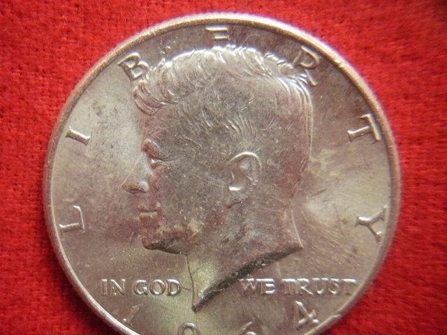 ※世界の銀貨 UNITED STATES (KENNEDY HALVES) HALF DOLLAR 1964- ( 90% silver ) 外径約30.7㎜ 量目約12.58g 中古並美品～の画像3