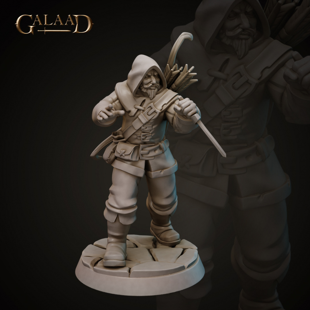 Galaad Miniatures Gaa-230306 Male Bandit03 3Dプリント D＆D メタルミニチュア メタルフィギュア TRPG フロストグレイブ_画像1