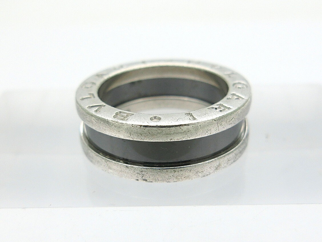 1000円スタート 指輪 BVLGARI ブルガリ セーブ・ザ・チルドレン 1バンドリング ブラックセラミック×シルバー Ag925 総重量約6.0g WHO B218の画像5