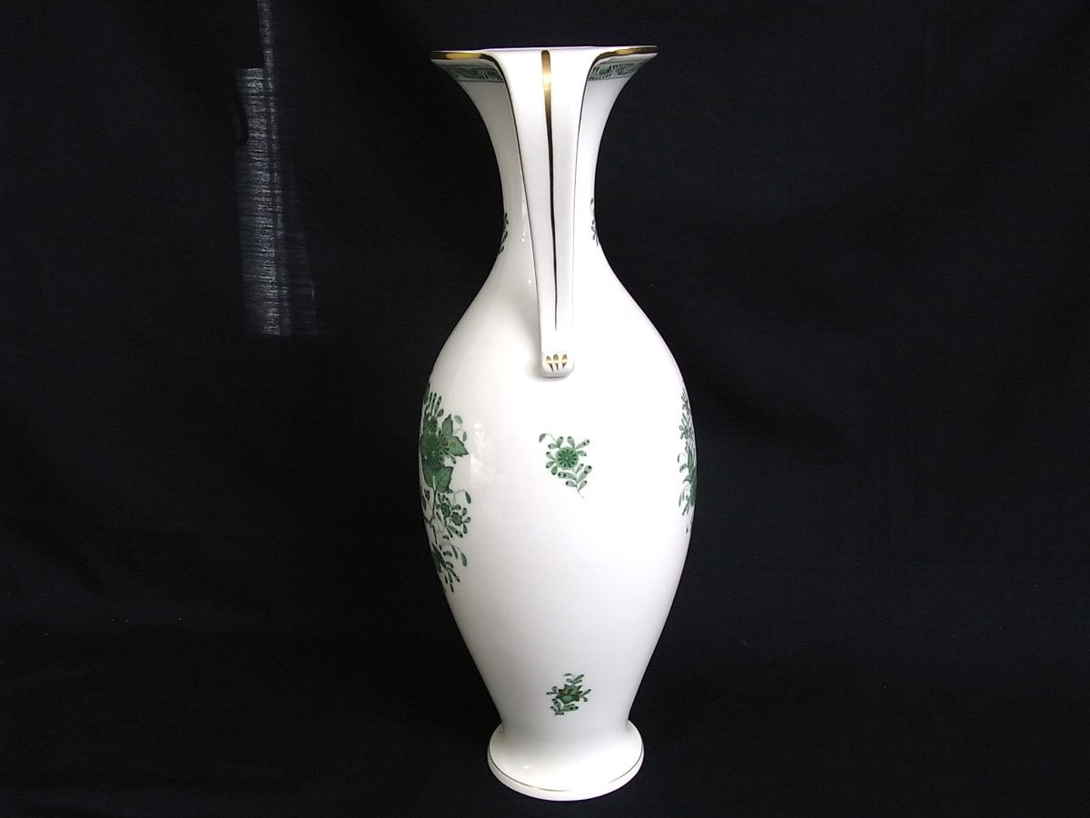 1000円スタート 花瓶 HEREND ヘレンド インドの華 口径9×高さ33.5cm フラワーベース 西洋工芸 陶磁器 置物 インテリア 3 Z①901の画像4