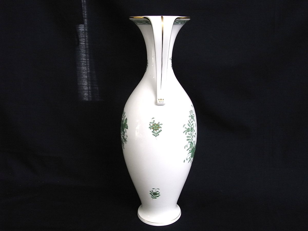 1000円スタート 花瓶 HEREND ヘレンド インドの華 口径9×高さ33.5cm フラワーベース 西洋工芸 陶磁器 置物 インテリア 3 Z①901の画像2