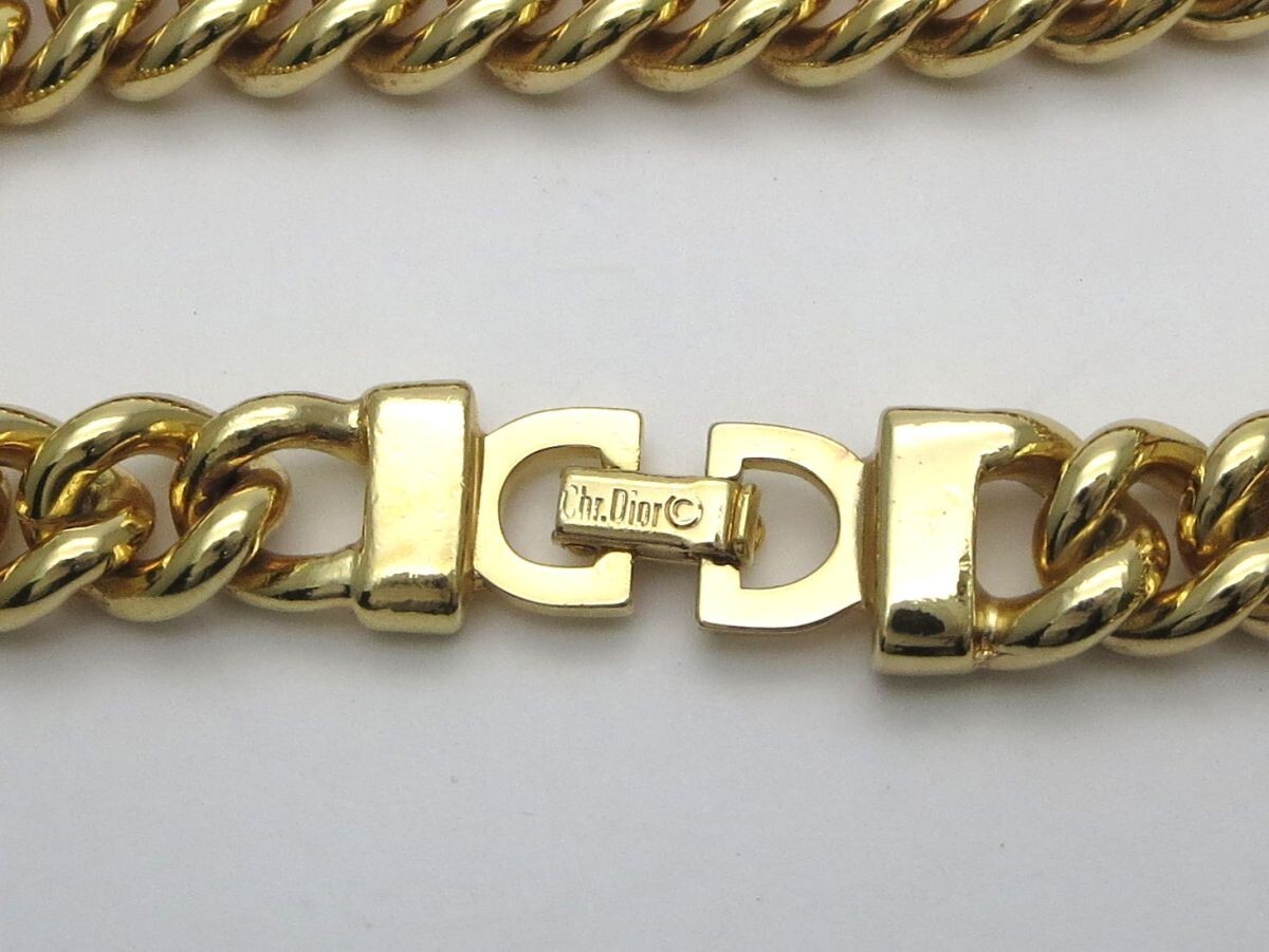 1000 иен старт длинный колье Christian Dior Christian Dior эмблема Circle раунд Gold аксессуары 3 B60006