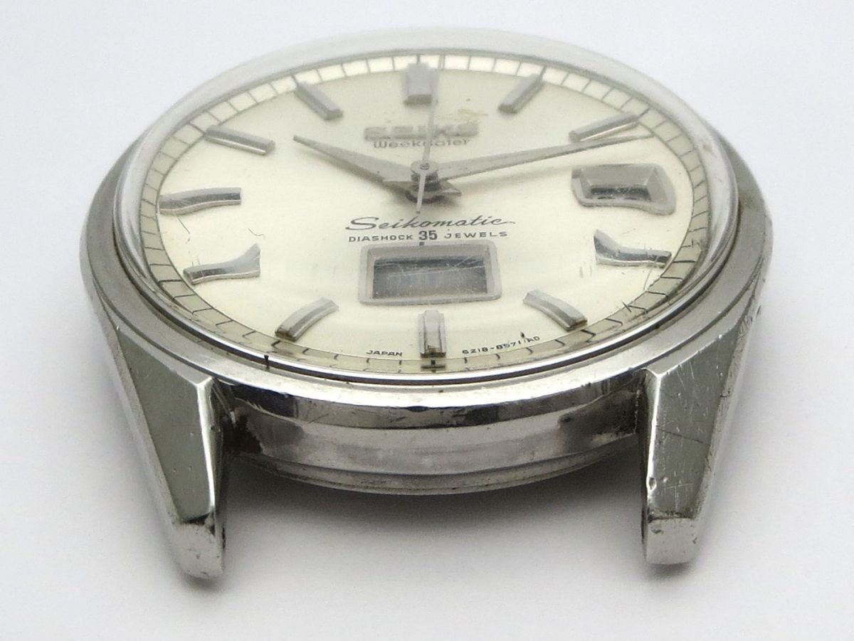 1000円スタート 腕時計フェイスのみ SEIKO MATIC セイコーマチック ウィークデーター 35石 6218-8971 自動巻 AT デイデイト 3 Z60041の画像7