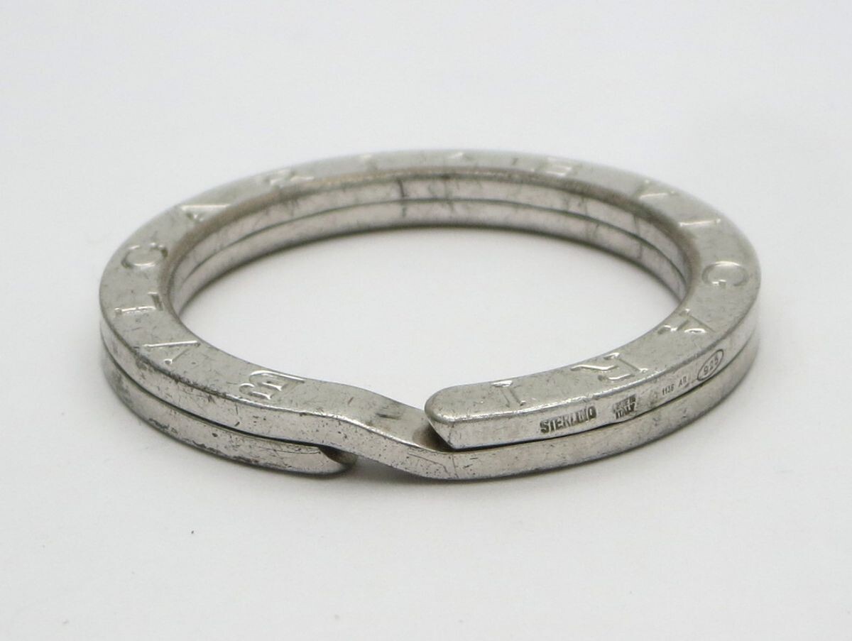 1000円スタート キーリング BVLGARI ブルガリ STERLING 925刻印 総重量約11.6g シルバー キーホルダー ペンダントトップ 箱付 WHO B60019_画像5