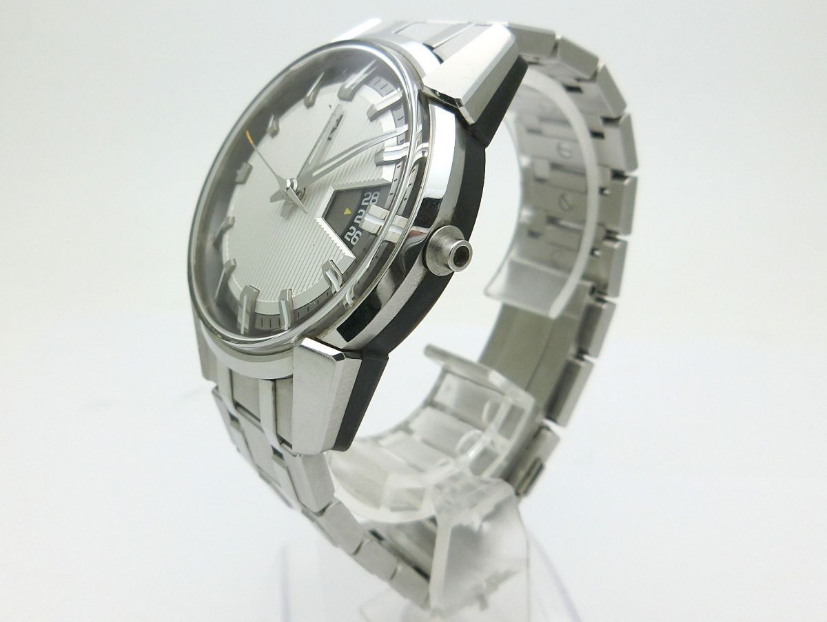 1000円スタート 腕時計 MINASE ミナセ Hizシリーズ ディヴァイド VY04-K01S 自動巻 シルバー文字盤 裏スケ デイト 箱付 ジャンク品 2 Z203