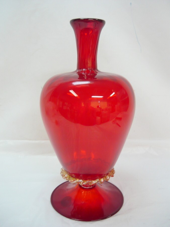 1000円スタート 花瓶 MURANO GLASS ムラーノ(ムラノ)グラス ベネチアンガラス laguna 硝子細工 フラワーベース 花器 水瓶類 4 B10007の画像4