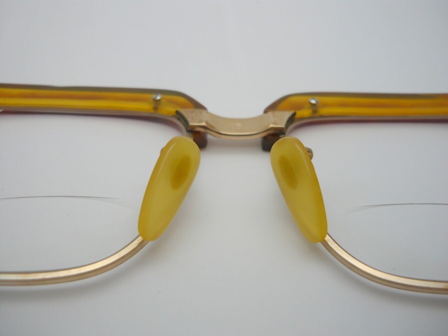 1000円スタート 眼鏡 べっ甲フレーム 鼈甲 度入り 遠近両用レンズ 総重量約47.3g ウェリントン型 ビンテージ メガネ アイウェア 3 Z10030の画像8