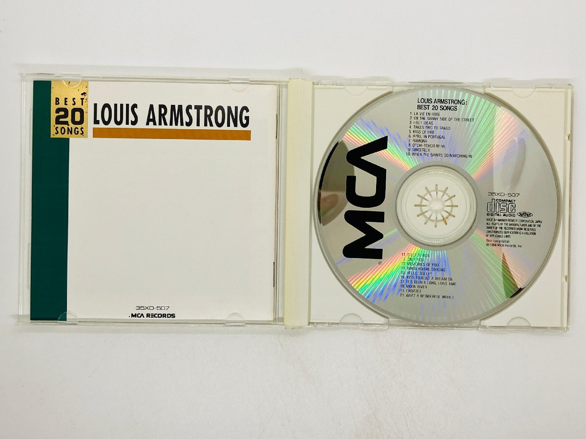 即決CD LOUIS ARMSTRONG BEST 20 SONGS / ルイ・アームストロング ベスト 20 ソングス ツメ緩い 35XD-507 X29_画像3