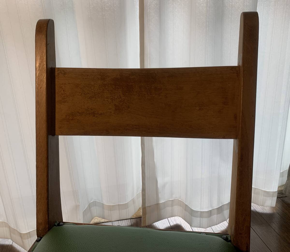 ◆古い　椅子　グリーン　ビンテージ　昭和レトロ　学校　日本製　アンティーク　クウネル　天然生活　古道具　古家具_画像4