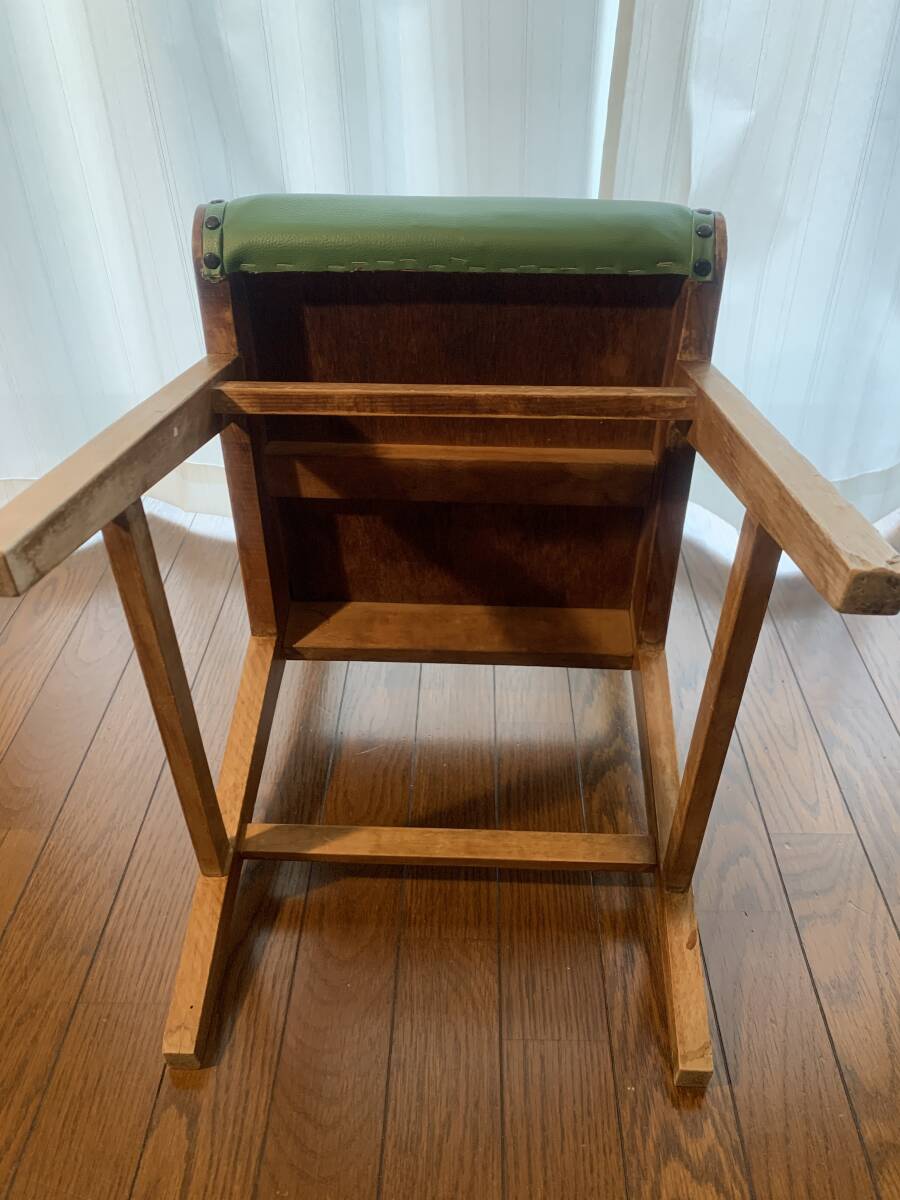 ◆古い 椅子 グリーン ビンテージ 昭和レトロ 学校 日本製 アンティーク クウネル 天然生活 古道具 古家具の画像10