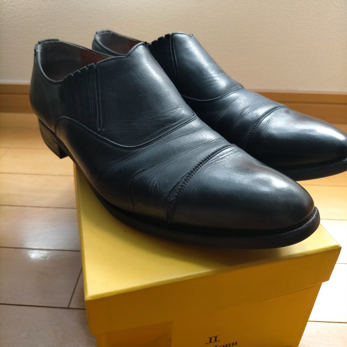 スコッチグレイン ビンテージ サイドエラスティックシューズ 25 レイジーマン アノネイ イルチア カーフ 日本製 リーガル イタリア製 革靴の画像1