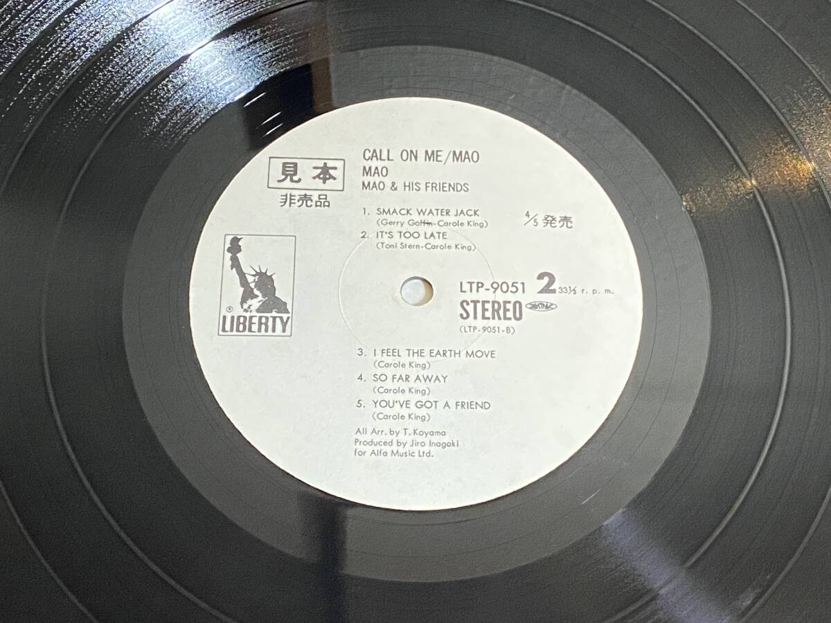 ●見本盤 MAO/CALL ON ME LPレコード●の画像5