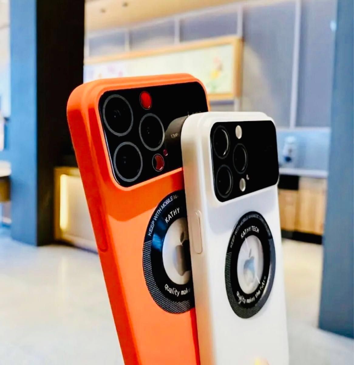 iPhone 15 pro ケース ホワイト カメラ レンズ フルカバー MagSafe マグセーフ 対応 磁気充電 人気♪