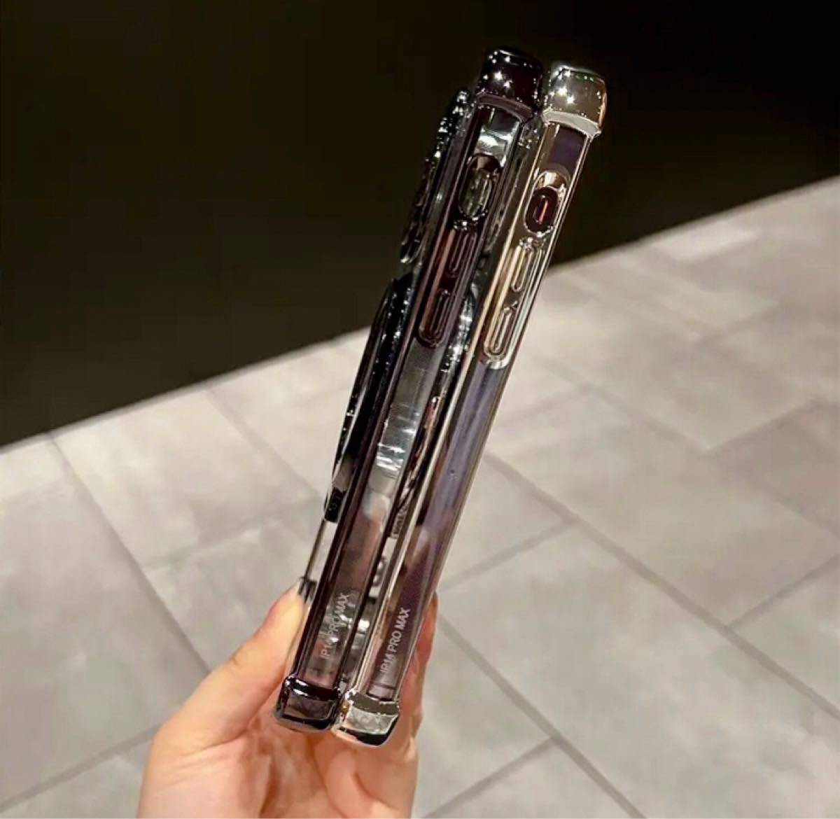 iPhone 13 Promax メッキ ケース パープル MagSafe マグセーフ 磁気充電 リング付き レンズカバー 人気♪