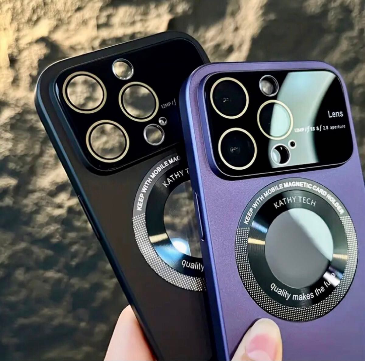 iPhone 15 promax ケース ブラック カラー カメラ カバー レンズ 保護 MagSafe 対応 磁気充電 ♪