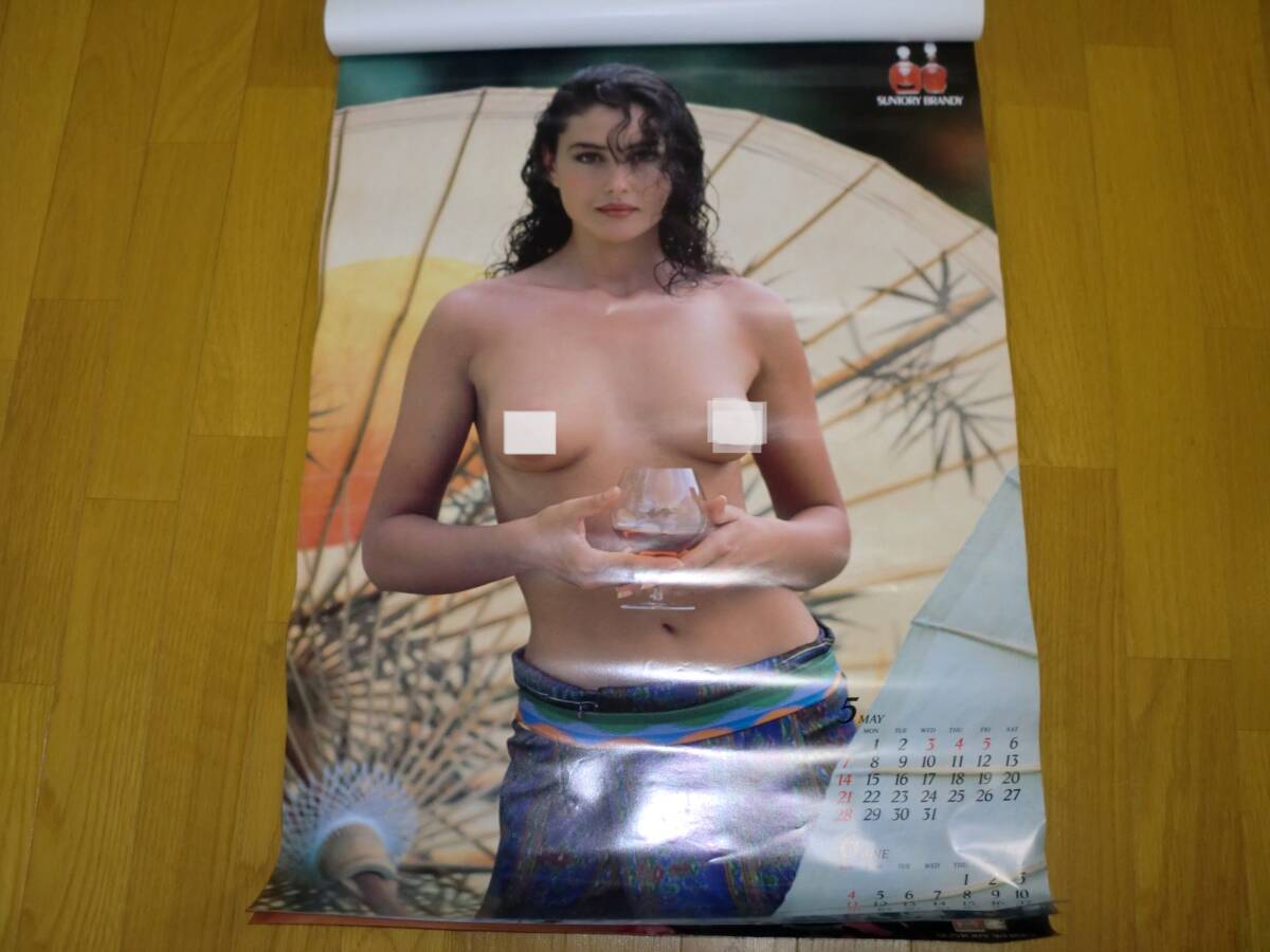 サントリー Monica Bellucci/モニカ・ベルッチ ヌード・カレンダー 1989年 壁掛けカレンダー ウイスキー/企業物/非売品 レトロの画像5