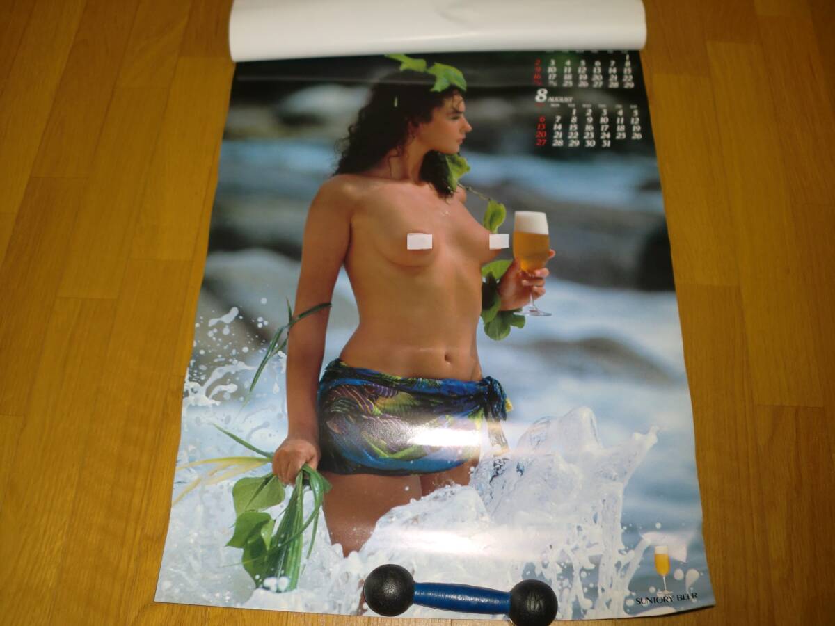サントリー Monica Bellucci/モニカ・ベルッチ ヌード・カレンダー 1989年 壁掛けカレンダー ウイスキー/企業物/非売品 レトロの画像6