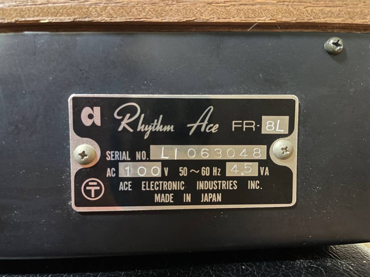 RYTHEM ACE FR-8L ACE TONE Japan Hammond rhythm Ace rhythm machine operation verification ending 