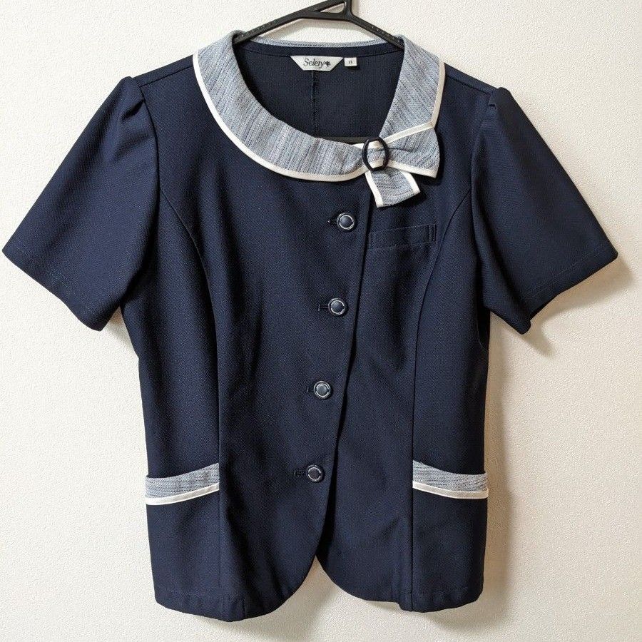 セロリー オーバーブラウス 11号 事務服 制服 オフィス OL 春夏 半袖