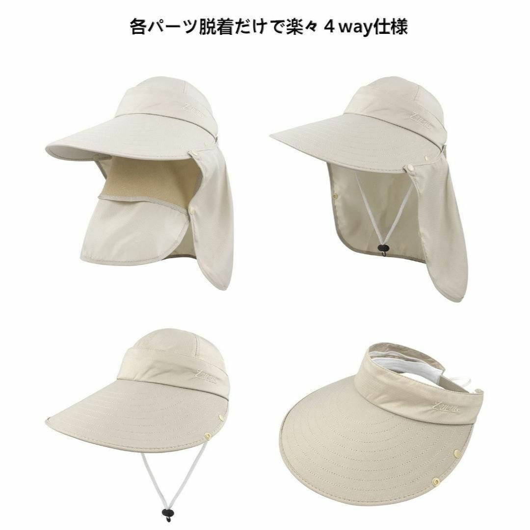 レディース 夏用帽子 つば広 ハット 紫外線対策 日よけ 全面保護 uvカット_画像3