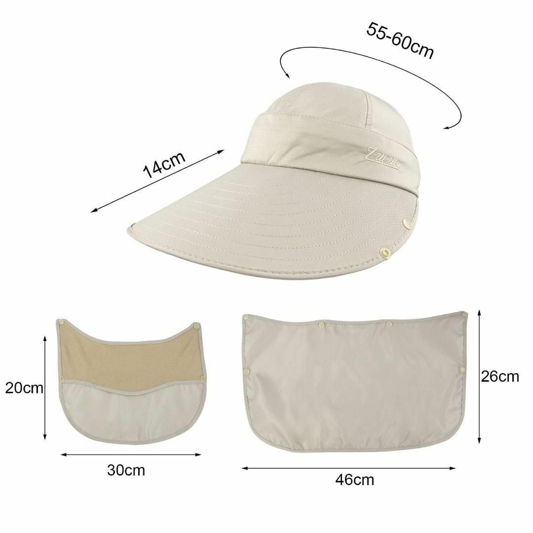 レディース 夏用帽子 つば広 ハット 紫外線対策 日よけ 全面保護 uvカット_画像6