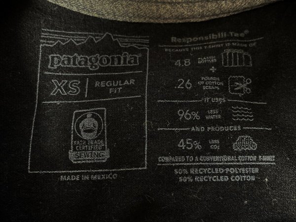 【2020年モデル 希少 メキシコ製 国内正規品】 Patagonia パタゴニア 38512SP20 コットンポリ メンズ ポケット バックプリント Tシャツ XS_画像5