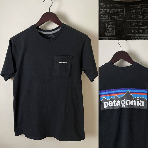 【2020年モデル 希少 メキシコ製 国内正規品】 Patagonia パタゴニア 38512SP20 コットンポリ メンズ ポケット バックプリント Tシャツ XS_画像1