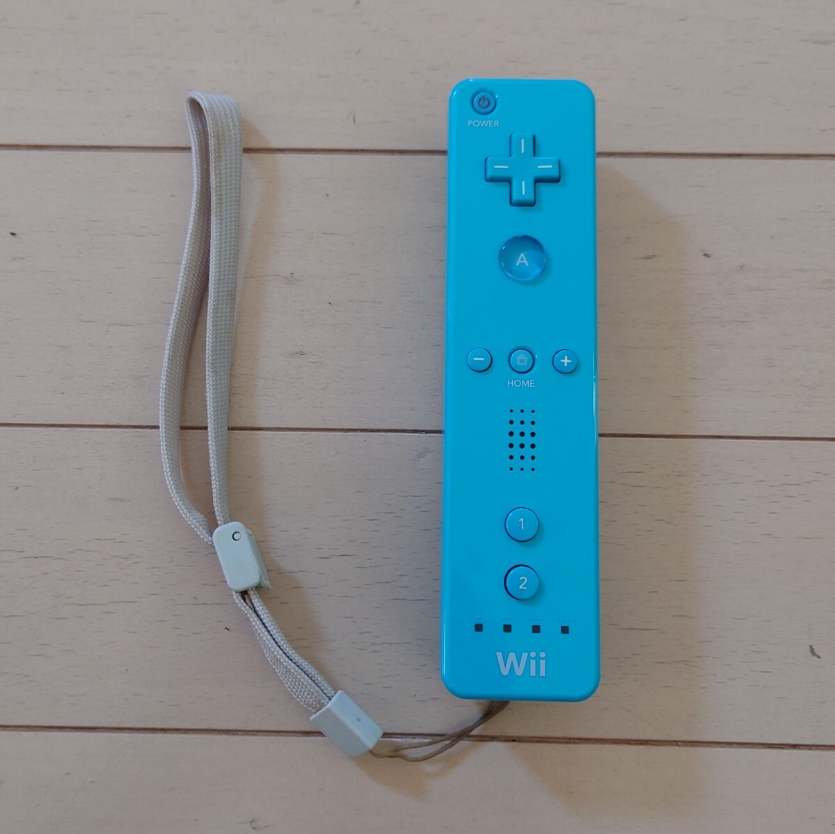 中古 動作確認済 Wiiリモコン コントローラー アオ