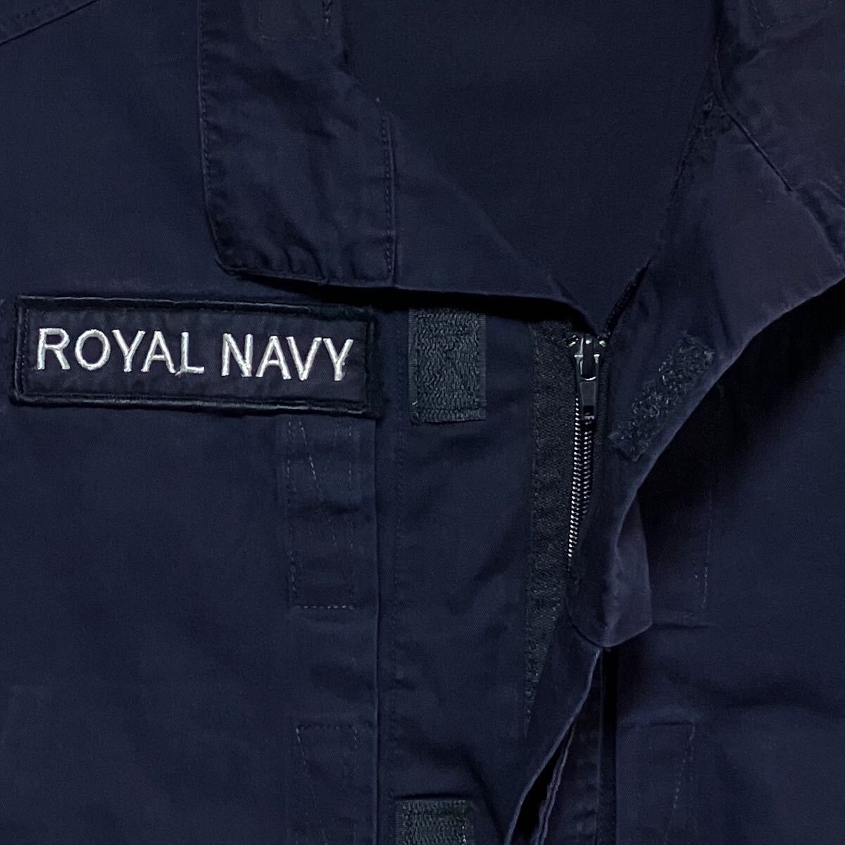 美品 イギリス軍 コンバット ジップアップ シャツ ジャケット 180 ワッペン付き ロイヤルネイビー ホワイトエンサイン RAF ユーロの画像3