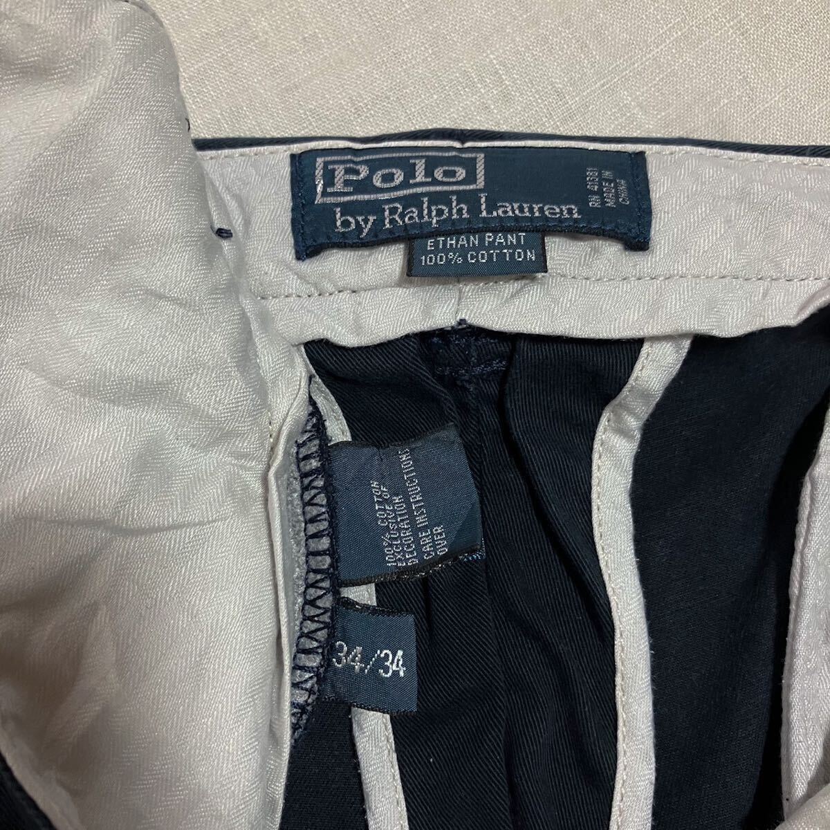 Polo Ralph Lauren ETHAN PANT チノパンツ チノパン 2タック 34×34 ラルフローレン ポロチノ ネイビー_画像8