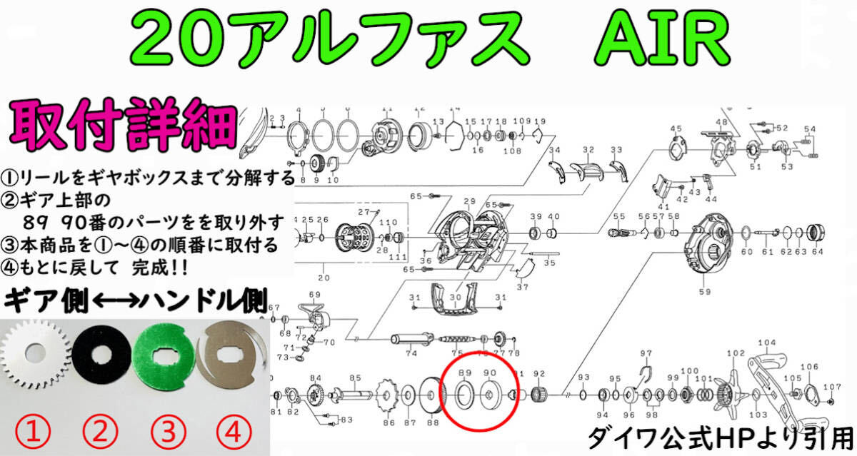 激安ドラグクリッカー・ダイワ20・21・22アルファスAIR SV TW・左ハンドル 