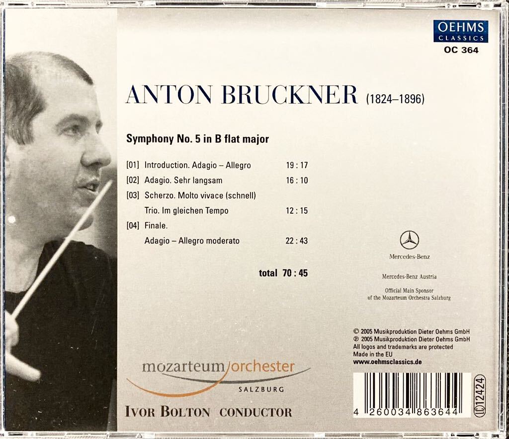CD/ ブルックナー：交響曲第5番 / ボルトン&ザルツブルク・モーツァルテウム管_画像2