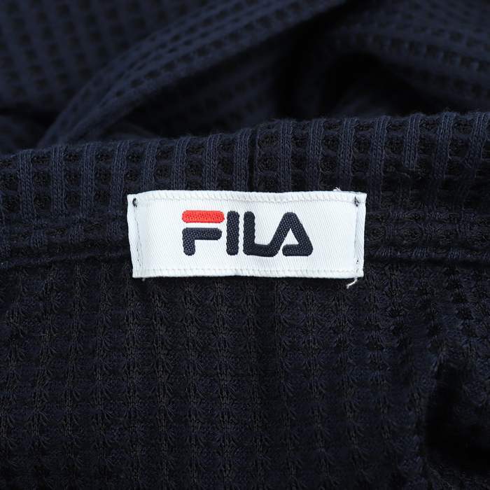 フィラ 長袖ワンピース ジップアップパーカー ワッフル生地 レディース Mサイズ ネイビー FILA_画像3