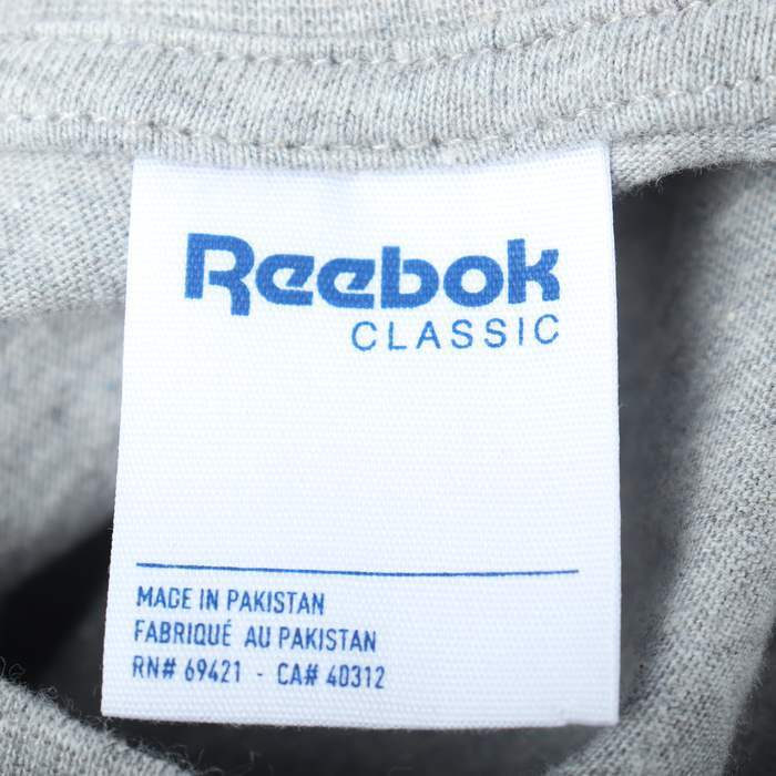 リーボック 半袖Tシャツ ロゴT クラシック スポーツウエア コットン メンズ Sサイズ グレー×黒 Reebok_画像3