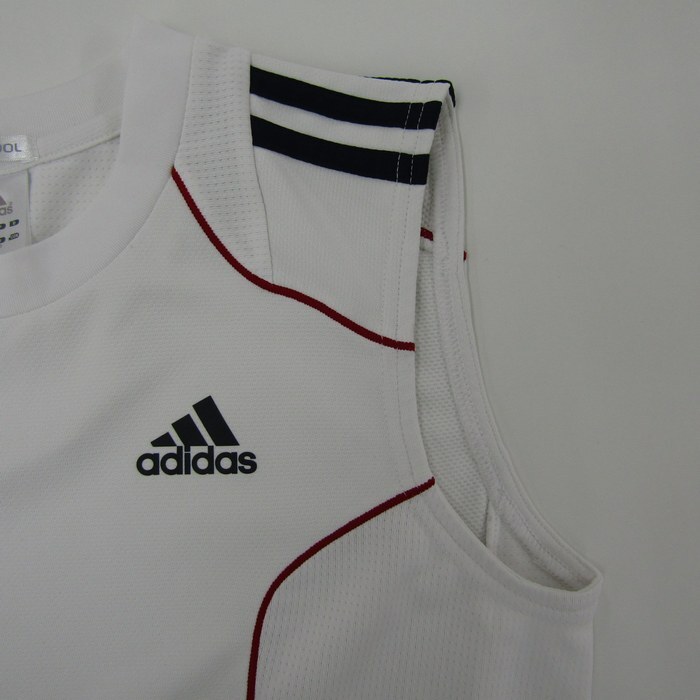 アディダス タンクトップ トップス カットソー スポーツウエア サッカー CLIMACOOL メンズ Sサイズ ホワイト adidas_画像5