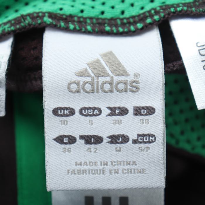 アディダス クロップドパンツ サイドライン スポーツウエア クライマクール レディース Mサイズ 茶×緑 adidas_画像3