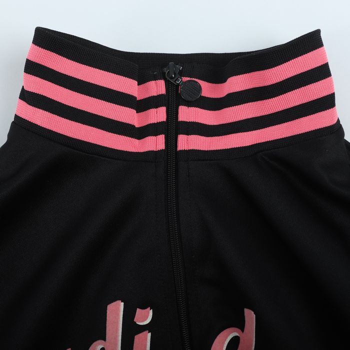 アディダス ジップアップジャージ トラックジャケット スポーツウエア レディース Lサイズ 黒×ピンク adidas_画像4