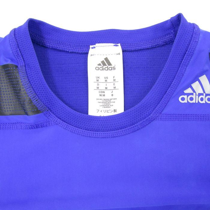  Adidas короткий рукав футболка Tec Fit компрессионный внутренний большой размер мужской O размер синий × чёрный adidas