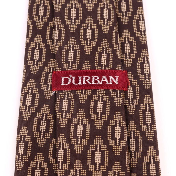 ダーバン ブランドネクタイ 総柄 シルク メンズ ブラウン Durban_画像3