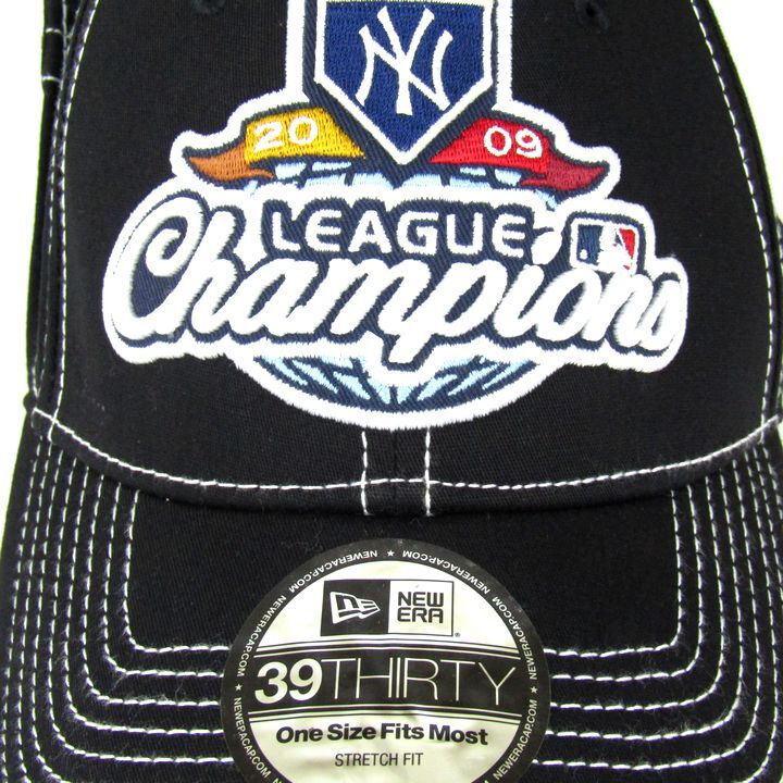 ニューエラ キャップ 39THIRTY 野球 2009 チャンピオン ニューヨークヤンキース グッズ 帽子 メンズ ONEサイズ ブラック NEW ERA_画像5
