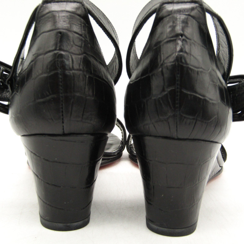 カリアング サンダル 本革 レザー ウエッジソール 靴 シューズ 日本製 黒 レディース 23サイズ ブラック KariAng_画像6