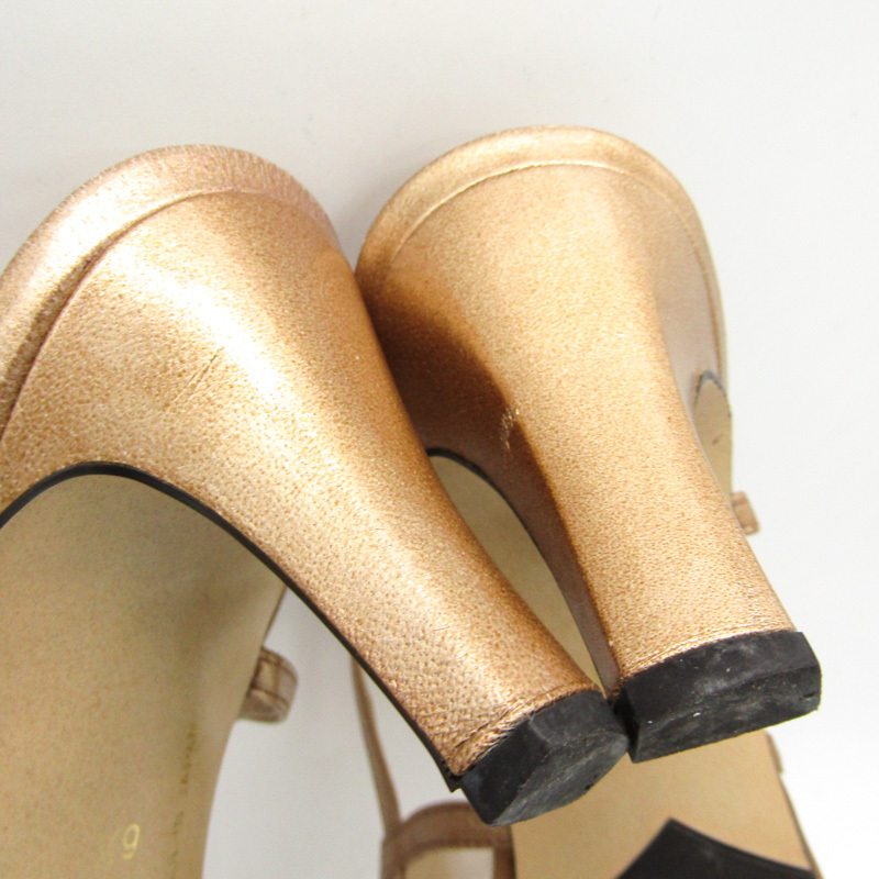 ミラショーン パンプス バックストラップ ブランド 靴 シューズ 日本製 レディース 6.5サイズ ゴールド mila schon_画像4