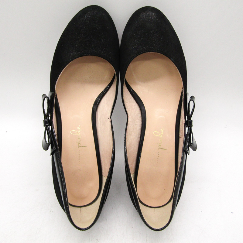 ピシェ アバハウス パンプス ラウンドトゥ ブランド 靴 シューズ 日本製 黒 レディース 35サイズ ブラック Piche Abahouse_画像7