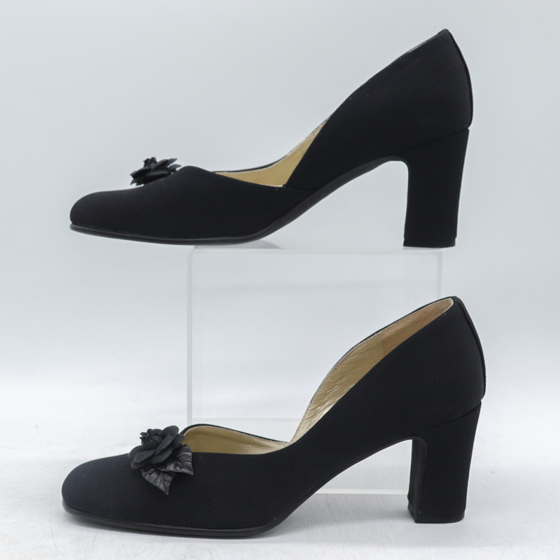 ダイアナ パンプス スクエアトゥ チャンキーヒール ブランド 靴 シューズ 日本製 黒 レディース 23.5サイズ ブラック DIANA_画像8
