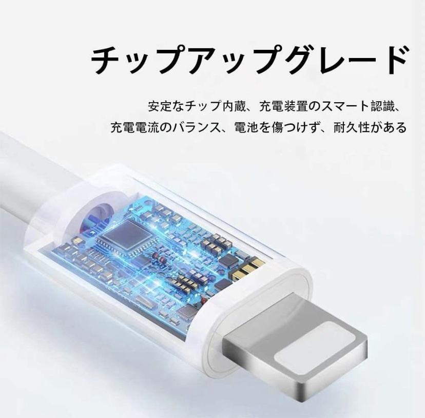 【純正品質】USB-C ライトニングケーブル2m1本 USB TypeC to Apple iphone充電器 Lightning PD急速充電/高速充電 データ同期 同等品互換品の画像8