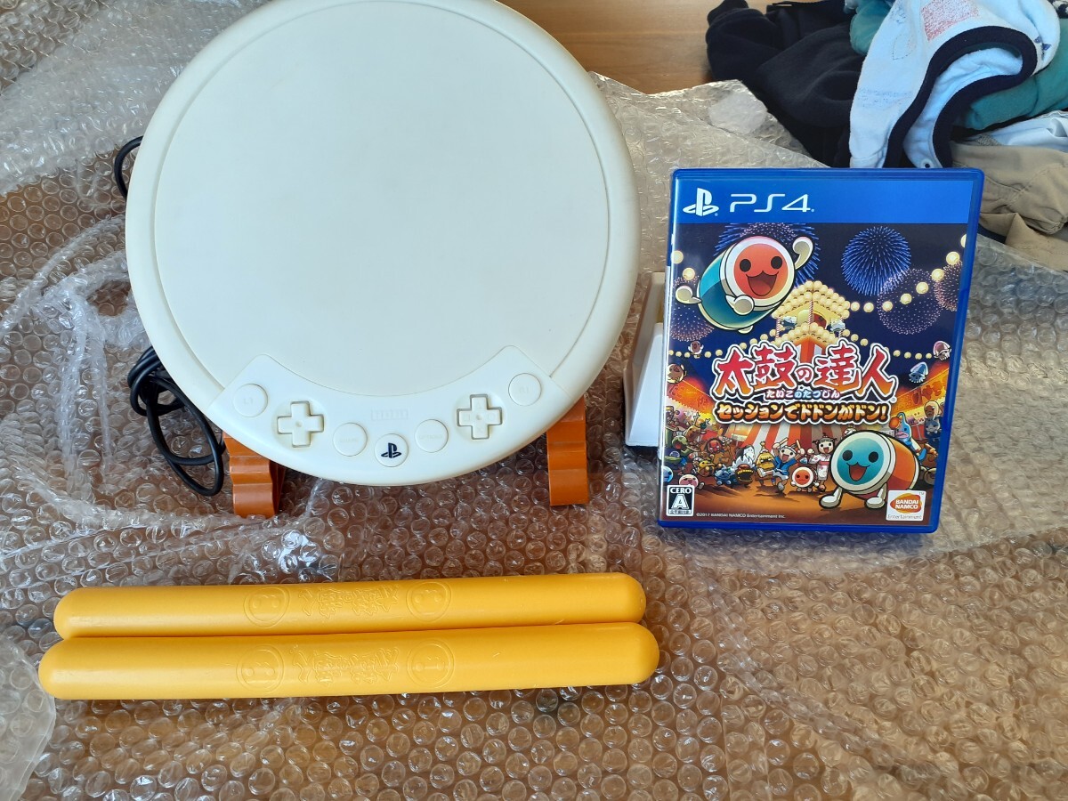 PS4版 太鼓の達人 セッションでドドンがドン（ソフト)付き&太鼓の達人 太鼓とバチ 専用コントローラー ホリ HORI 動作品 送料無料の画像1