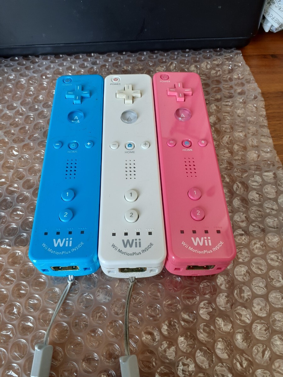  Wiiリモコンプラス 青 白 ピンク ブルー  ３本セット 動作品 送料無料の画像2