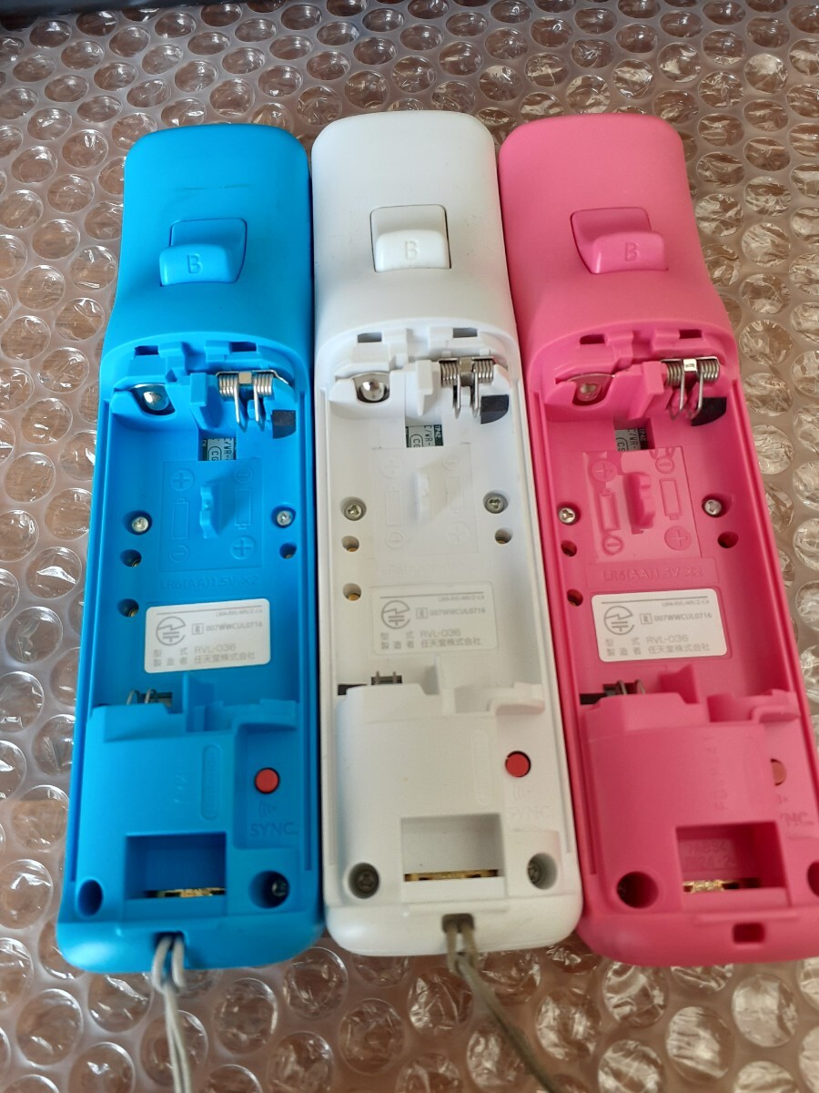  Wiiリモコンプラス 青 白 ピンク ブルー  ３本セット 動作品 送料無料の画像5