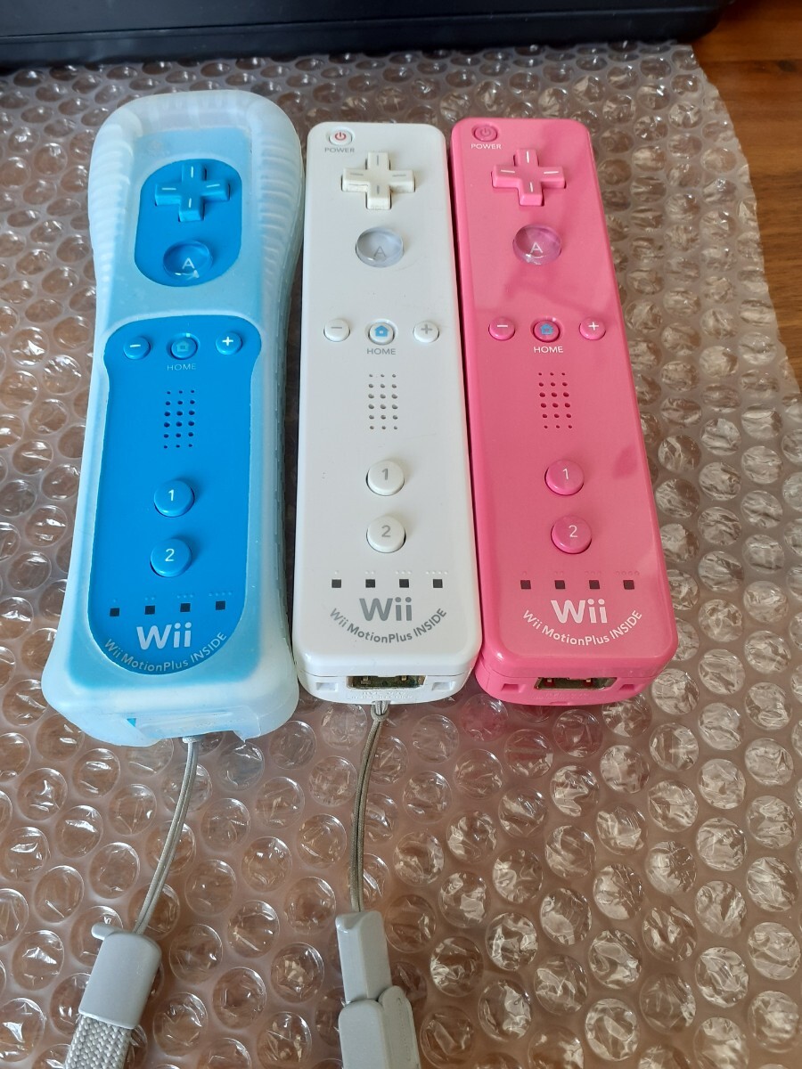  Wiiリモコンプラス 青 白 ピンク ブルー  ３本セット 動作品 送料無料の画像1